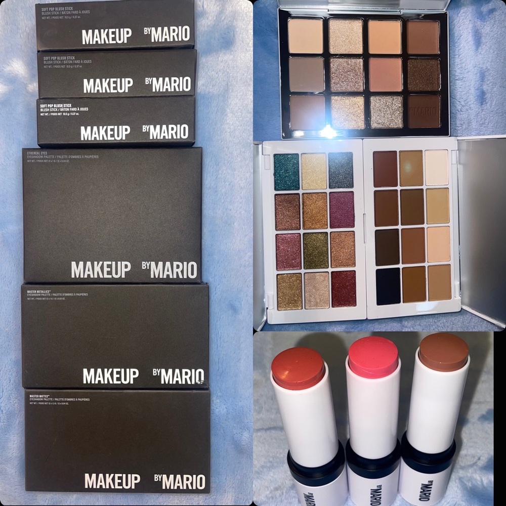 Makeup By Mario bundle: Ethereal Eyes, Master Mattes & Metallics,Blush Sticks x3
